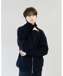 ASTLAY（アストレイ）の「Excella Lambswool Knit zip-up (Dark Navy)（カーディガン/ボレロ）」