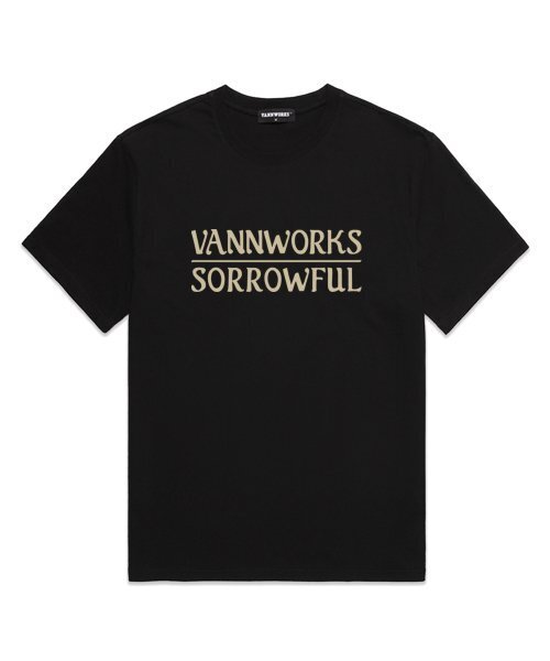 VANNWORKS(バンワークス)の「ソロウフル オーバーサイズ 半袖Tシャツ (VS0087) ブラック/ベージュ(Tシャツ/カットソー・レディース・その他・MEDIUM/SMALL/X-LARGE/XX-LARGE/LARGE)」の1枚目の写真