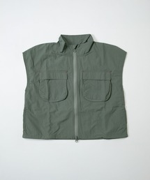 Santaku ナイロンベスト グリーン×ホワイト Fサイズ　カーキ Santaku ナイロンベスト グリーン×ホワイト Fサイズ カーキ