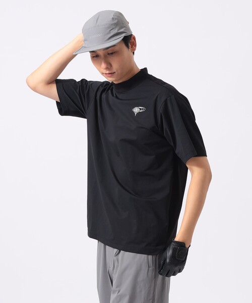 BEAMS GOLF（ビームスゴルフ）の「ORANGE LABEL / ヨーク異素材切り替え ロゴモックネックシャツ（Tシャツ/カットソー・メンズ・ブラック/グレー/ホワイト・M/L/XL/S）」の3枚目の写真