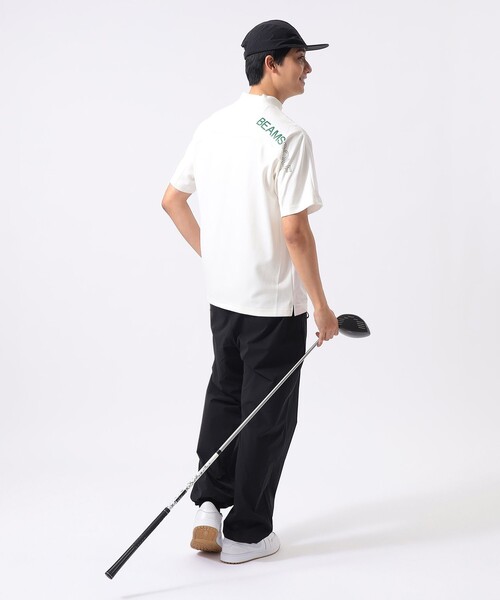BEAMS GOLF（ビームスゴルフ）の「ORANGE LABEL / ヨーク異素材切り替え ロゴモックネックシャツ（Tシャツ/カットソー・メンズ・ブラック/グレー/ホワイト・M/L/XL/S）」の5枚目の写真