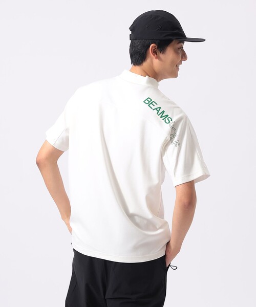 BEAMS GOLF（ビームスゴルフ）の「ORANGE LABEL / ヨーク異素材切り替え ロゴモックネックシャツ（Tシャツ/カットソー・メンズ・ブラック/グレー/ホワイト・M/L/XL/S）」の6枚目の写真
