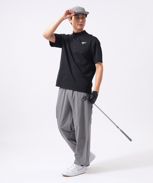 BEAMS GOLF（ビームスゴルフ）の「ORANGE LABEL / ヨーク異素材切り替え ロゴモックネックシャツ（Tシャツ/カットソー・メンズ・ブラック/グレー/ホワイト・M/L/XL/S）」の11枚目の写真