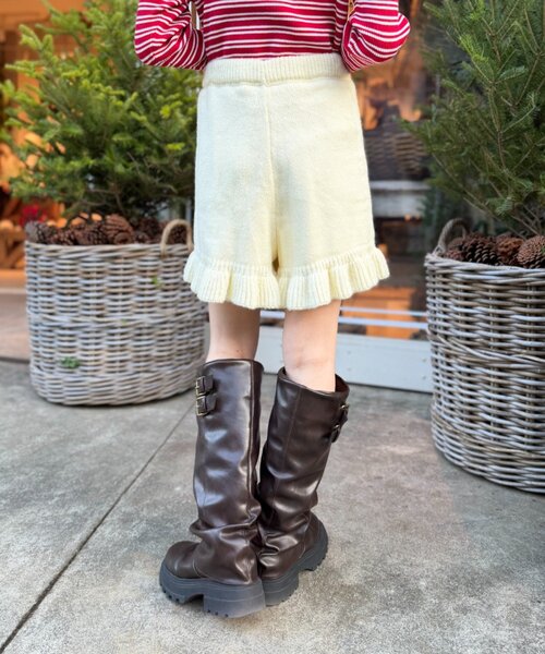 w closet(ダブルクローゼット)の「フリルニットショートパンツ(その他パンツ・レディース・ブラウン/グレー/アイボリー・FREE)」の6枚目の写真