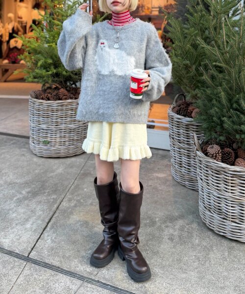 w closet(ダブルクローゼット)の「フリルニットショートパンツ(その他パンツ・レディース・ブラウン/グレー/アイボリー・FREE)」の8枚目の写真