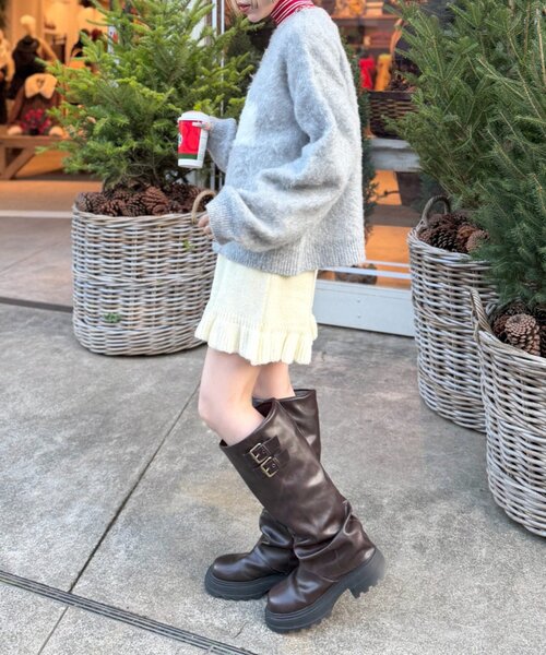 w closet(ダブルクローゼット)の「フリルニットショートパンツ(その他パンツ・レディース・ブラウン/グレー/アイボリー・FREE)」の9枚目の写真