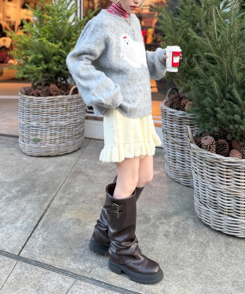 w closet(ダブルクローゼット)の「フリルニットショートパンツ(その他パンツ・レディース・ブラウン/グレー/アイボリー・FREE)」の11枚目の写真