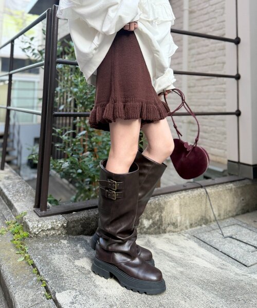 w closet(ダブルクローゼット)の「フリルニットショートパンツ(その他パンツ・レディース・ブラウン/グレー/アイボリー・FREE)」の21枚目の写真