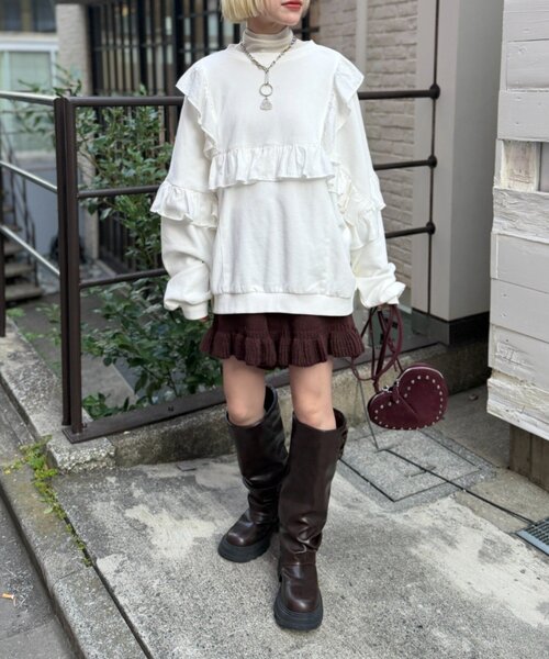 w closet(ダブルクローゼット)の「フリルニットショートパンツ(その他パンツ・レディース・ブラウン/グレー/アイボリー・FREE)」の22枚目の写真