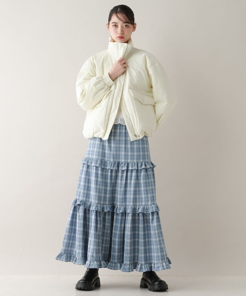 RAGEBLUE(レイジブルー)の「ボリュームチェックフリルティアードスカート(スカート・レディース・ブラウン/ブルー/ブラック・FREE)」の17枚目の写真