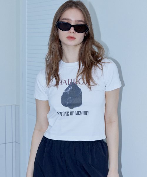 MARROT(マロット)の「ストーンクロップTシャツ_ホワイト(Tシャツ/カットソー・レディース・その他・FREE)」の3枚目の写真