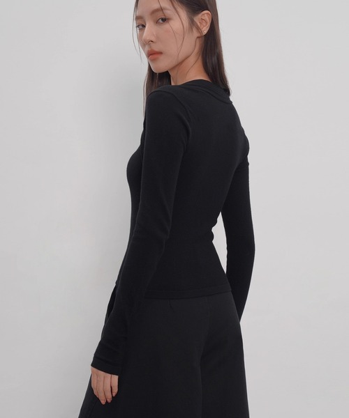 EIGHTHMONTH（エイスマンス）の「レイヤードライクコンパクトニット EM25a153【EIGHTHMONTH】（Tシャツ/カットソー・レディース・ブラック/ブラウン・M/S）」の6枚目の写真