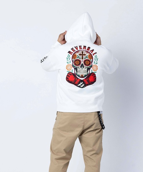 reversal.dogi.design.works(リバーサル・ドーギ・デザイン・ワークス)の「<reversal/リバーサル>CALAVERA SWEAT HOODIE(パーカー・メンズ・ホワイト/ブラック・X-LARGE/MEDIUM/LARGE)」の11枚目の写真