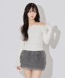 ALLuRing ChaRm（アリュリングチャーム）の「One-Shoulder Fur Tops / ワンショルダーファートップス（シャツ/ブラウス）」