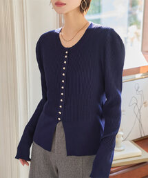 KOBE LETTUCE | ボリューム袖ボタンデザインカーディガン(カーディガン/ボレロ)