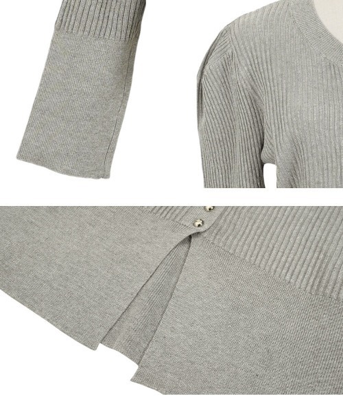 KOBE LETTUCE(コウベレタス)の「ボリューム袖ボタンデザインカーディガン(カーディガン/ボレロ・レディース・アイボリー系/レッド/グレー/ネイビー・M)」の11枚目の写真