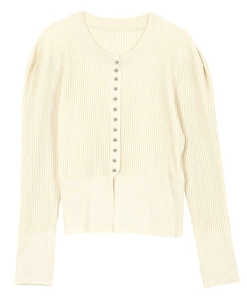 KOBE LETTUCE(コウベレタス)の「ボリューム袖ボタンデザインカーディガン(カーディガン/ボレロ・レディース・アイボリー系/レッド/グレー/ネイビー・M)」の14枚目の写真