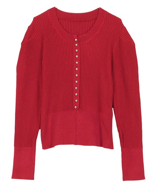 KOBE LETTUCE(コウベレタス)の「ボリューム袖ボタンデザインカーディガン(カーディガン/ボレロ・レディース・アイボリー系/レッド/グレー/ネイビー・M)」の16枚目の写真