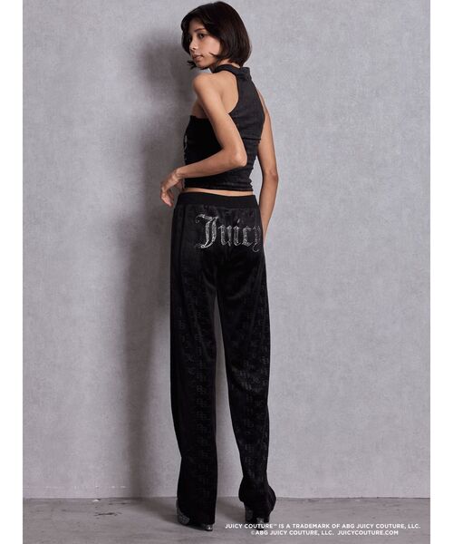 JUICY COUTURE（ジューシークチュール）の「GYDA×Juicy Couture GG JC Emboss Big Bling Velour Track Pants（スウェットパンツ・レディース・ミント/ピンク/ブラック・FREE）」の9枚目の写真