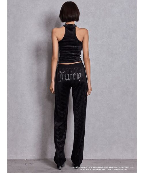 JUICY COUTURE（ジューシークチュール）の「GYDA×Juicy Couture GG JC Emboss Big Bling Velour Track Pants（スウェットパンツ・レディース・ミント/ピンク/ブラック・FREE）」の10枚目の写真