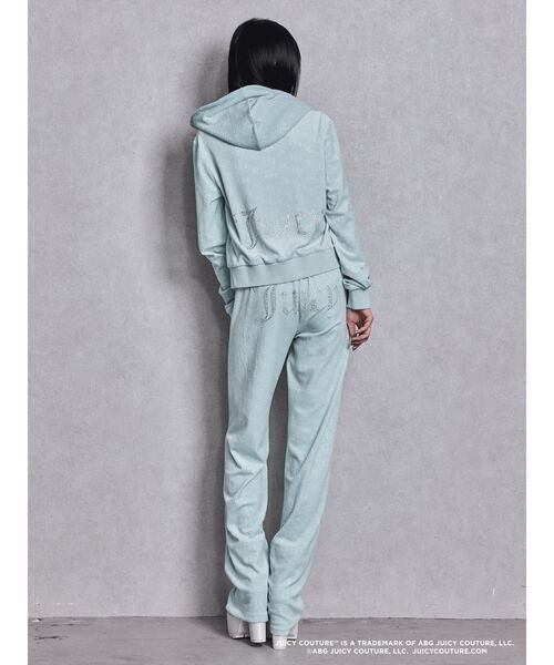 JUICY COUTURE（ジューシークチュール）の「GYDA×Juicy Couture GG JC Emboss Big Bling Velour Track Pants（スウェットパンツ・レディース・ミント/ピンク/ブラック・FREE）」の12枚目の写真