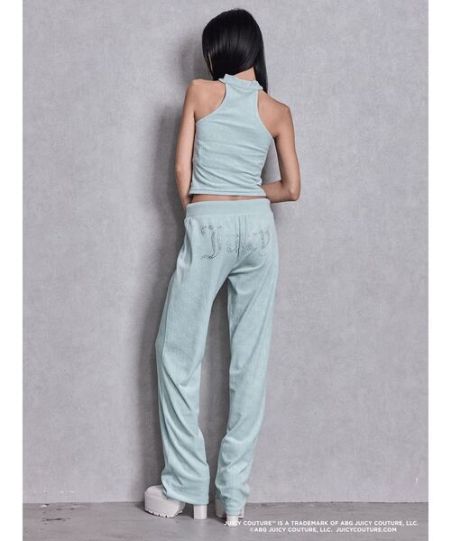 JUICY COUTURE（ジューシークチュール）の「GYDA×Juicy Couture GG JC Emboss Big Bling Velour Track Pants（スウェットパンツ・レディース・ミント/ピンク/ブラック・FREE）」の15枚目の写真