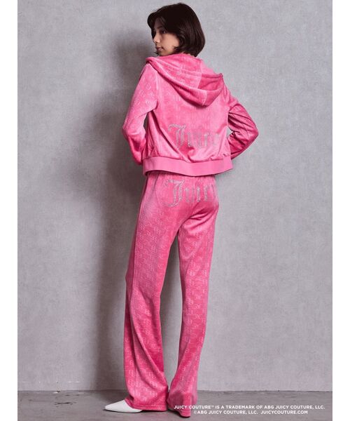 JUICY COUTURE（ジューシークチュール）の「GYDA×Juicy Couture GG JC Emboss Big Bling Velour Track Pants（スウェットパンツ・レディース・ミント/ピンク/ブラック・FREE）」の17枚目の写真