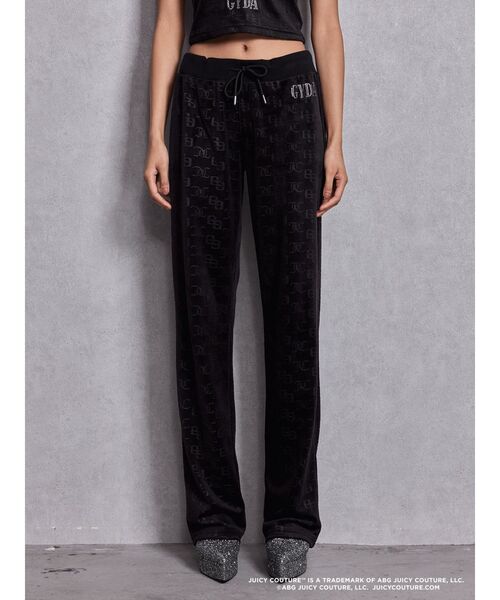 JUICY COUTURE（ジューシークチュール）の「GYDA×Juicy Couture GG JC Emboss Big Bling Velour Track Pants（スウェットパンツ・レディース・ミント/ピンク/ブラック・FREE）」の18枚目の写真