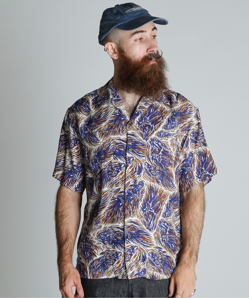 Schott(ショット)の「Schott/ショット/HORSE RAYON SHIRT/ホース レーヨン シャツ(シャツ/ブラウス・メンズ・グリーン/ネイビー・M/L/XL/2XL)」の2枚目の写真
