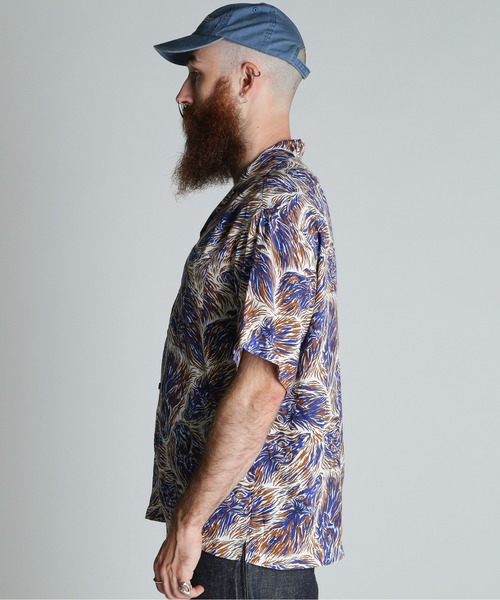 Schott(ショット)の「Schott/ショット/HORSE RAYON SHIRT/ホース レーヨン シャツ(シャツ/ブラウス・メンズ・グリーン/ネイビー・M/L/XL/2XL)」の5枚目の写真