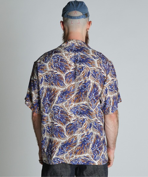 Schott(ショット)の「Schott/ショット/HORSE RAYON SHIRT/ホース レーヨン シャツ(シャツ/ブラウス・メンズ・グリーン/ネイビー・M/L/XL/2XL)」の6枚目の写真