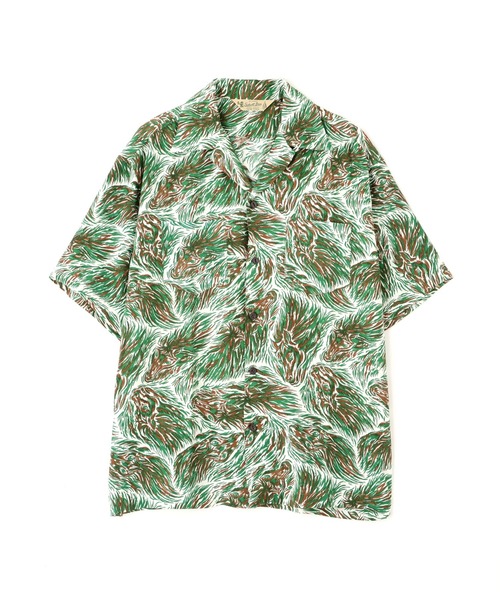Schott(ショット)の「Schott/ショット/HORSE RAYON SHIRT/ホース レーヨン シャツ(シャツ/ブラウス・メンズ・グリーン/ネイビー・M/L/XL/2XL)」の12枚目の写真