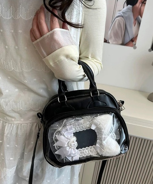セール】PUレザー ミニボストン 推し活 痛バッグ（ボストンバッグ
