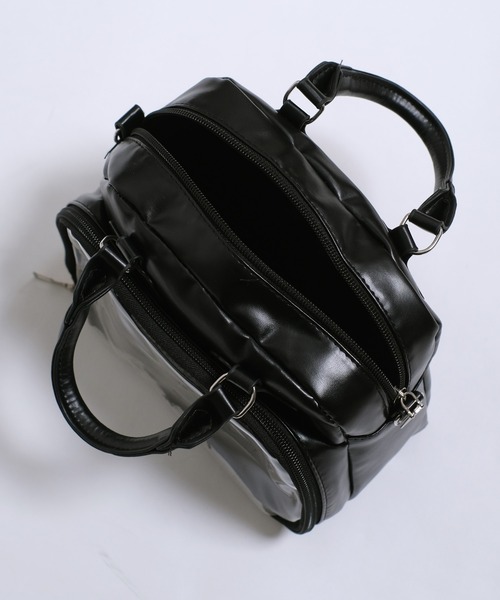 shopnikoniko(ショップニコニコ)の「PUレザー ミニボストン 推し活 痛バッグ(ボストンバッグ・レディース・ブラック/ホワイト・フリー)」の15枚目の写真