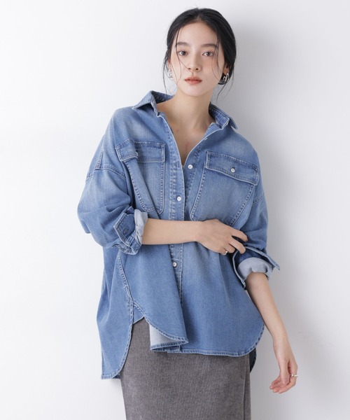 Healthy denim（ヘルシーデニム）の「Healthy DENIM/別注 Almond Mid Used（シャツ/ブラウス・レディース・ダークブルー・1/0）」の3枚目の写真