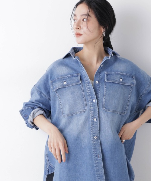 Healthy denim（ヘルシーデニム）の「Healthy DENIM/別注 Almond Mid Used（シャツ/ブラウス・レディース・ダークブルー・1/0）」の2枚目の写真
