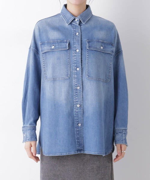 Healthy denim（ヘルシーデニム）の「Healthy DENIM/別注 Almond Mid Used（シャツ/ブラウス・レディース・ダークブルー・1/0）」の7枚目の写真