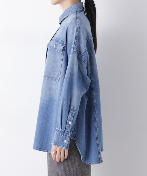 Healthy denim（ヘルシーデニム）の「Healthy DENIM/別注 Almond Mid Used（シャツ/ブラウス・レディース・ダークブルー・1/0）」の8枚目の写真