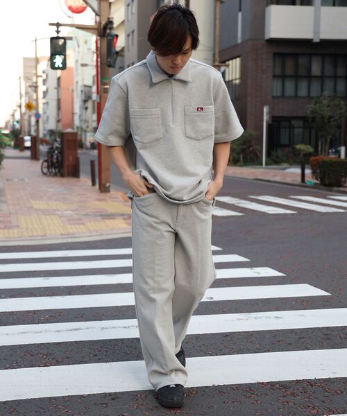 BEN DAVIS/WHITE LABEL(ベンデイビス ホワイトラベル)の「【BEN DAVIS(ベンデイビス)】90TH H.SWEAT S/S 1/2 ZIP SHIRT / ヘビーウェイト 半袖 ハーフジップ 裏毛 ワンポイント ≪セットアップ対応≫(シャツ/ブラウス・メンズ・ブラック/グレー・MEDIUM/LARGE/X-LARGE)」の11枚目の写真