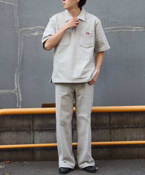 BEN DAVIS/WHITE LABEL(ベンデイビス ホワイトラベル)の「【BEN DAVIS(ベンデイビス)】90TH H.SWEAT S/S 1/2 ZIP SHIRT / ヘビーウェイト 半袖 ハーフジップ 裏毛 ワンポイント ≪セットアップ対応≫(シャツ/ブラウス・メンズ・ブラック/グレー・MEDIUM/LARGE/X-LARGE)」の15枚目の写真