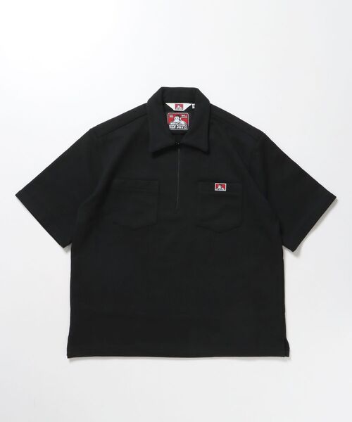 BEN DAVIS/WHITE LABEL(ベンデイビス ホワイトラベル)の「【BEN DAVIS(ベンデイビス)】90TH H.SWEAT S/S 1/2 ZIP SHIRT / ヘビーウェイト 半袖 ハーフジップ 裏毛 ワンポイント ≪セットアップ対応≫(シャツ/ブラウス・メンズ・ブラック/グレー・MEDIUM/LARGE/X-LARGE)」の20枚目の写真