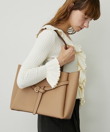 シボレザー 結びベルトデザイン 2WAY ショルダートートバッグ