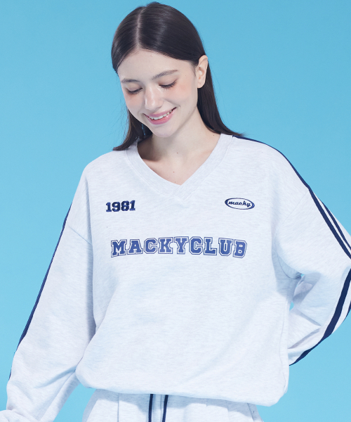 MACKY(マッキー)の「マッキークラブ ストリング スウェットシャツ ライトグレー(スウェット・レディース・その他・FREE)」の1枚目の写真