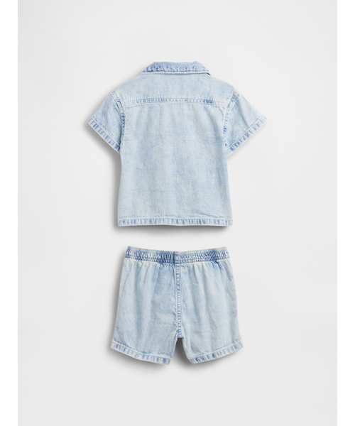 GAP（ギャップ）の「デニム コーデセット (ベビー)（セットアップ・キッズ・ダークブルー・70cm/80ｃｍ/90cm/60cm）」の2枚目の写真