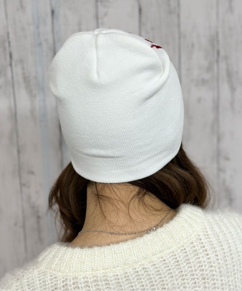 セール】《英字LOVEメッセージ×存在感デザイン》ニットビーニー帽