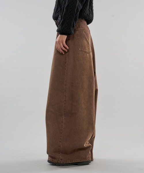 WISH FOR EVER（ウィッシュフォーエバー）の「【 3color / 3size 】COLOR WIDE CURVE DENIM / カラーワイドカーブデニム（デニムパンツ・メンズ・ブラウン/オリーブ/ピンク・X-SMALL/MEDIUM/SMALL）」の8枚目の写真