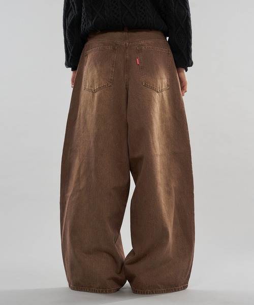 WISH FOR EVER（ウィッシュフォーエバー）の「【 3color / 3size 】COLOR WIDE CURVE DENIM / カラーワイドカーブデニム（デニムパンツ・メンズ・ブラウン/オリーブ/ピンク・X-SMALL/MEDIUM/SMALL）」の9枚目の写真