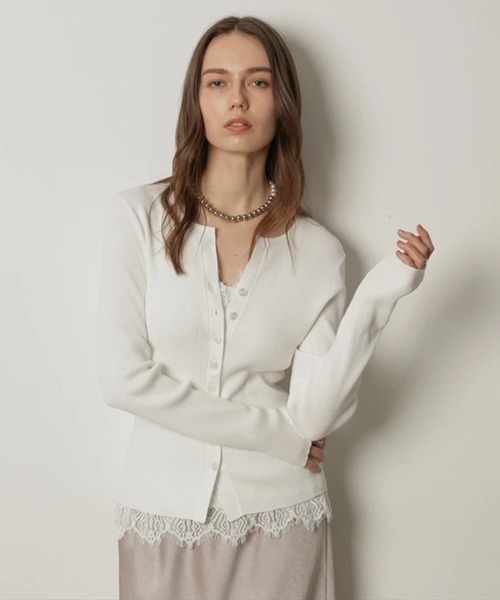 レースキャミ付きアンサンブル（ニット/セーター）｜CADUNE（カデュネ