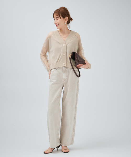 VERMEIL par iena(ヴェルメイユパーイエナ)の「Cotton Boucle レースカーディガン(カーディガン/ボレロ・レディース・ブラック/ベージュ・FREE)」の11枚目の写真