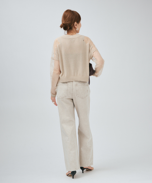 VERMEIL par iena(ヴェルメイユパーイエナ)の「Cotton Boucle レースカーディガン(カーディガン/ボレロ・レディース・ブラック/ベージュ・FREE)」の13枚目の写真